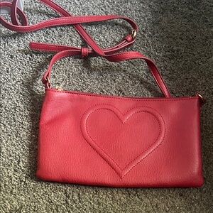 LC Lauren Conrad Red Heart Crossbody Bag